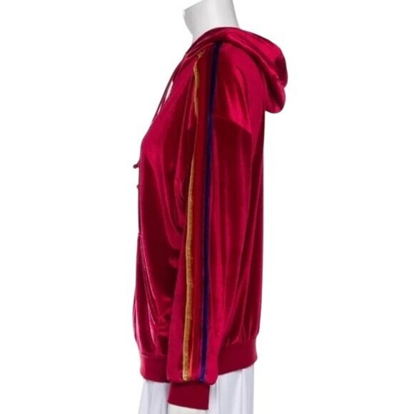 AVIATOR NATION 5 Stripe Velvet Tracksuit Zip Hoodie Jogger Set Sz S Top M Pants - Picture 7 of 11